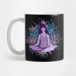 Virgo Meditation Meditate Blue Violet Woman Mug